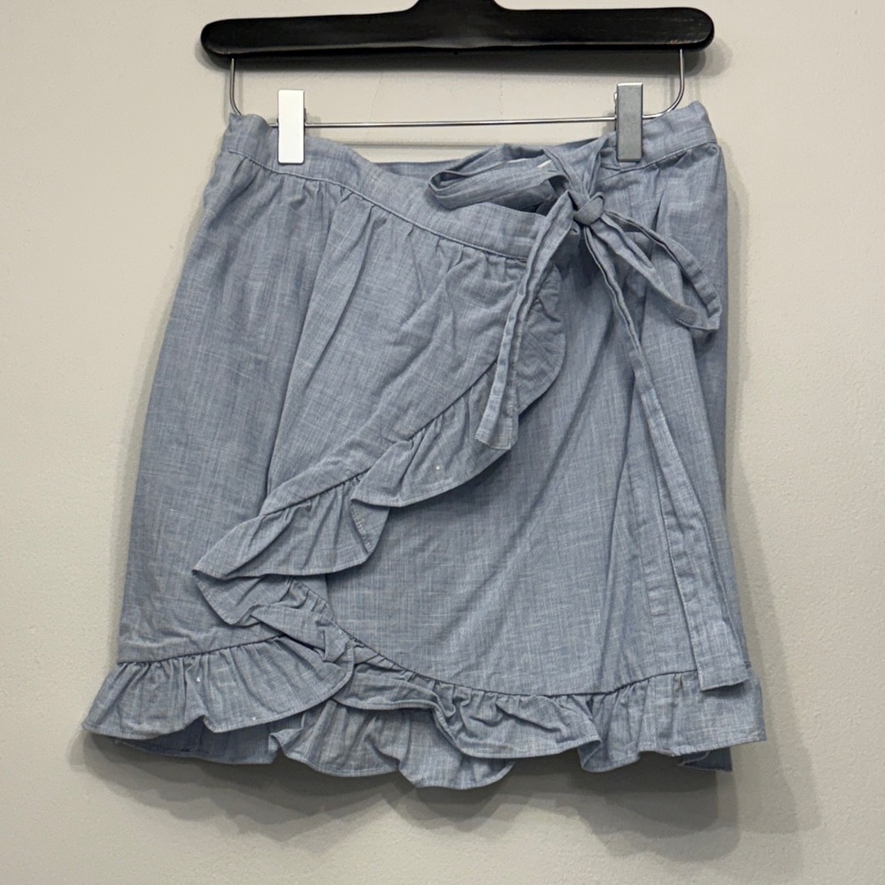 Madewell Asymmetrical Light Blue Skirt